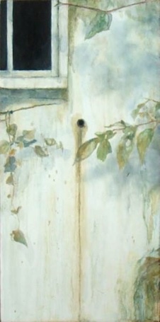 縦長の油彩画パネル
